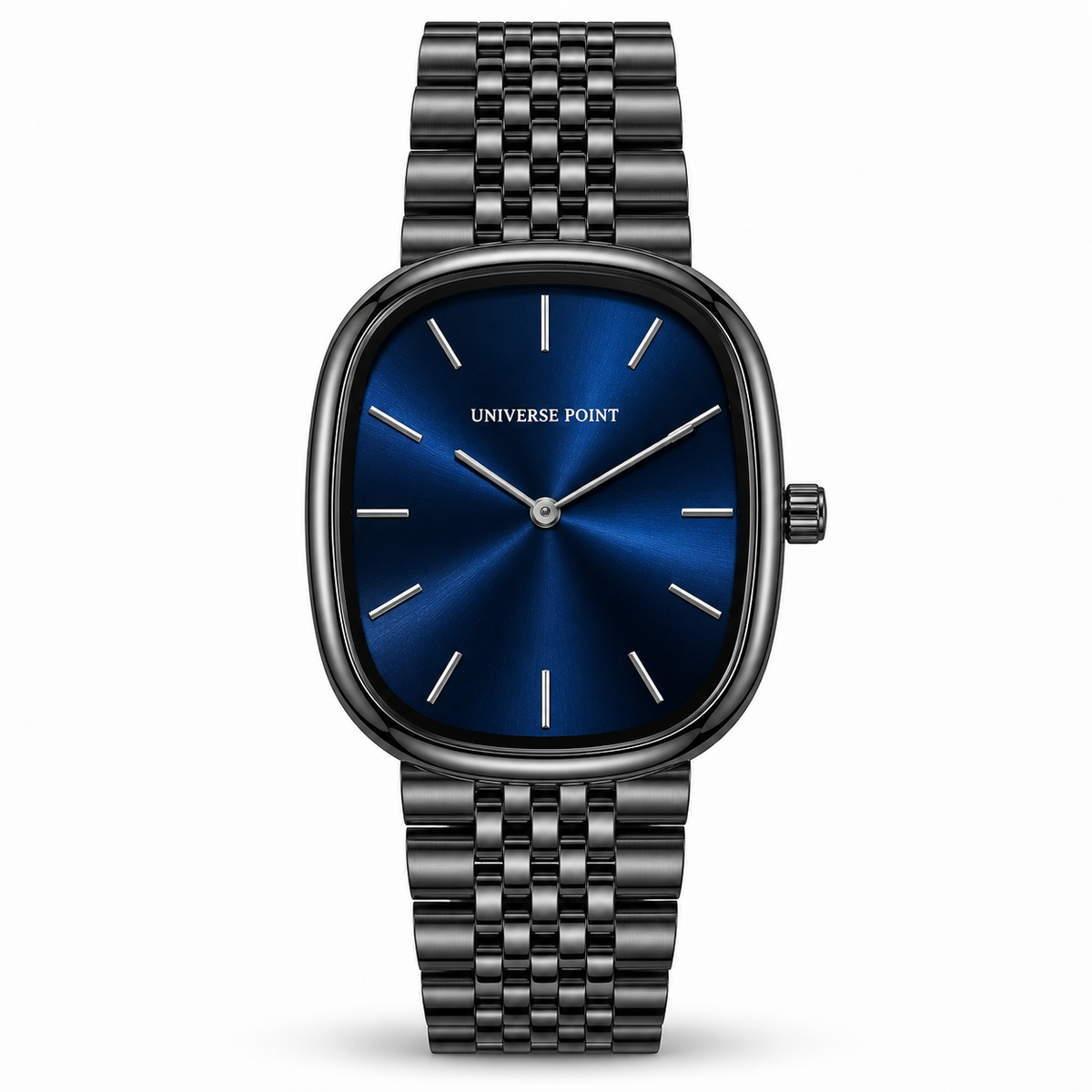 Universe Point Oval Quartz Watch with Sunburst Dial & Fine Metallic Jubilee Bracelet (AWTM-00318)