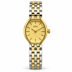 IEKE Oval Quartz Ladies Watch with Textured Dial & Multi-Link Metallic Bracelet (AWTL-00322)
