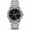 Universe Point Octagonal Quartz Watch with Crystal Bezel & Metallic Bracelet (AWUM-00324)