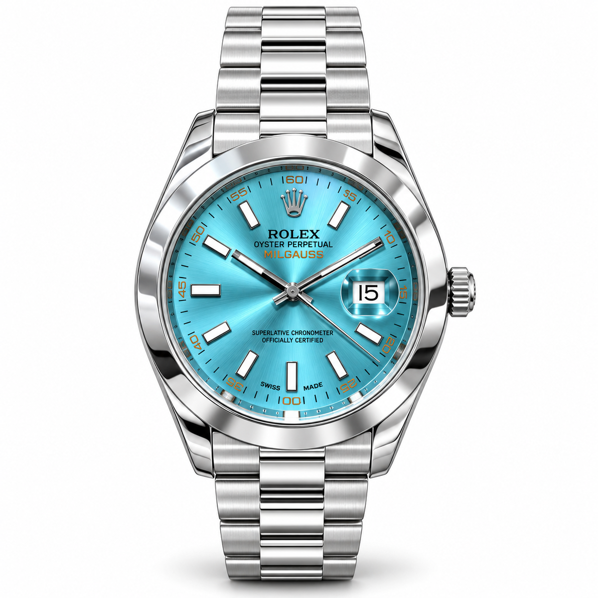 Rolex Classic Men's Watch with Sunburst Dial, Date Display & Metallic Oyster Bracelet (AWRM-00325)