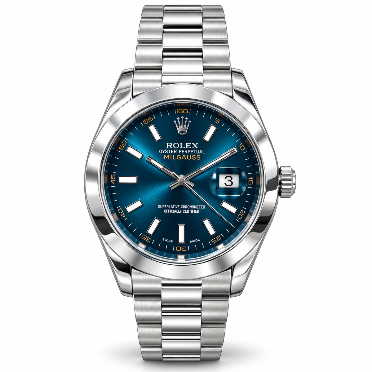 Rolex Classic Men's Watch with Sunburst Dial, Date Display & Metallic Oyster Bracelet (AWRM-00325)