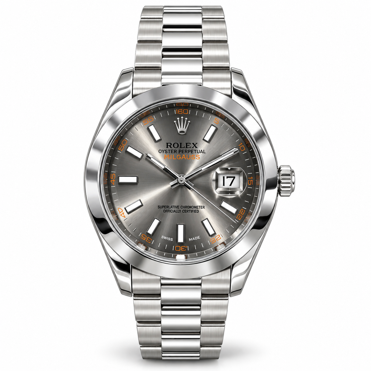 Rolex Classic Men's Watch with Sunburst Dial, Date Display & Metallic Oyster Bracelet (AWRM-00325)