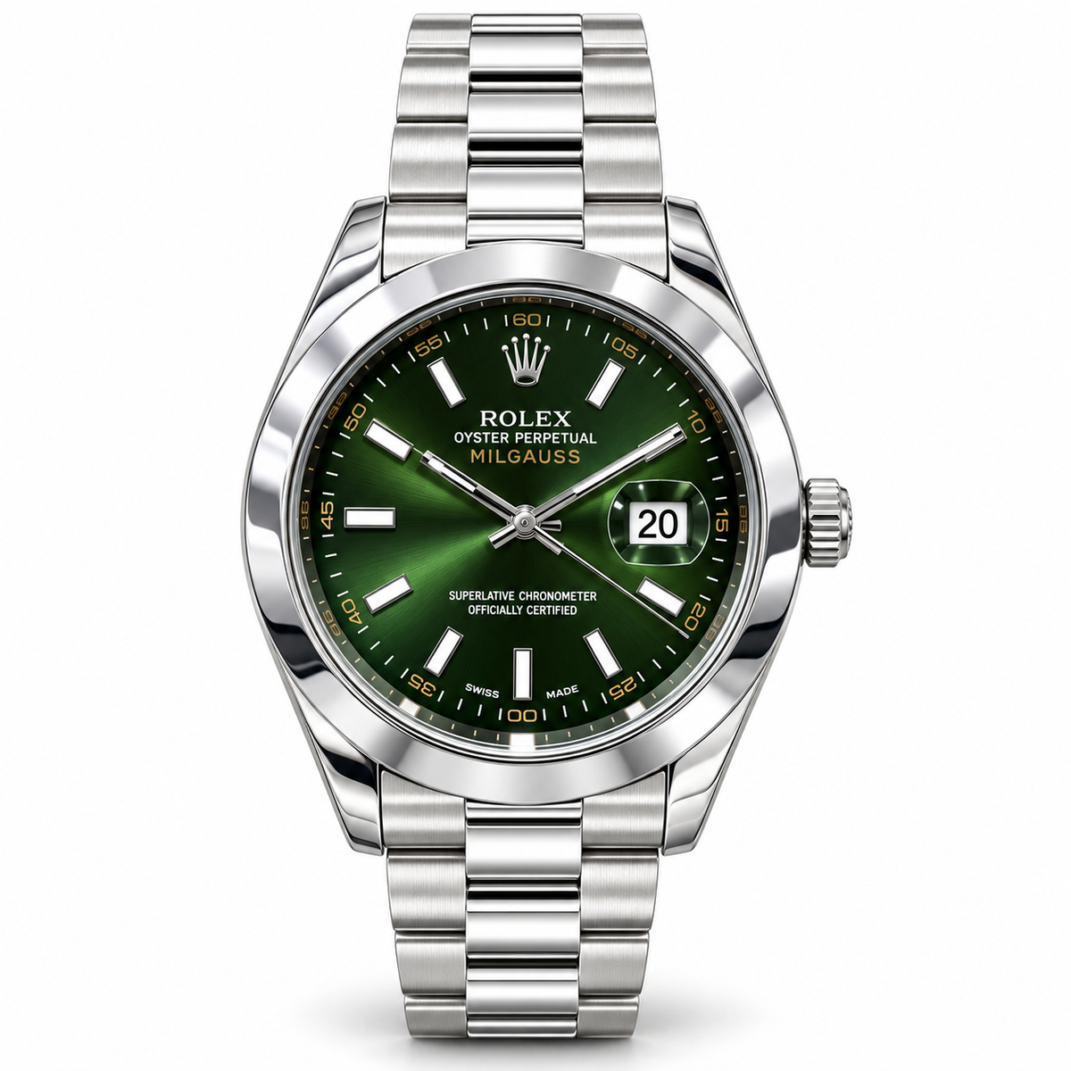 Rolex Classic Men's Watch with Sunburst Dial, Date Display & Metallic Oyster Bracelet (AWRM-00325)