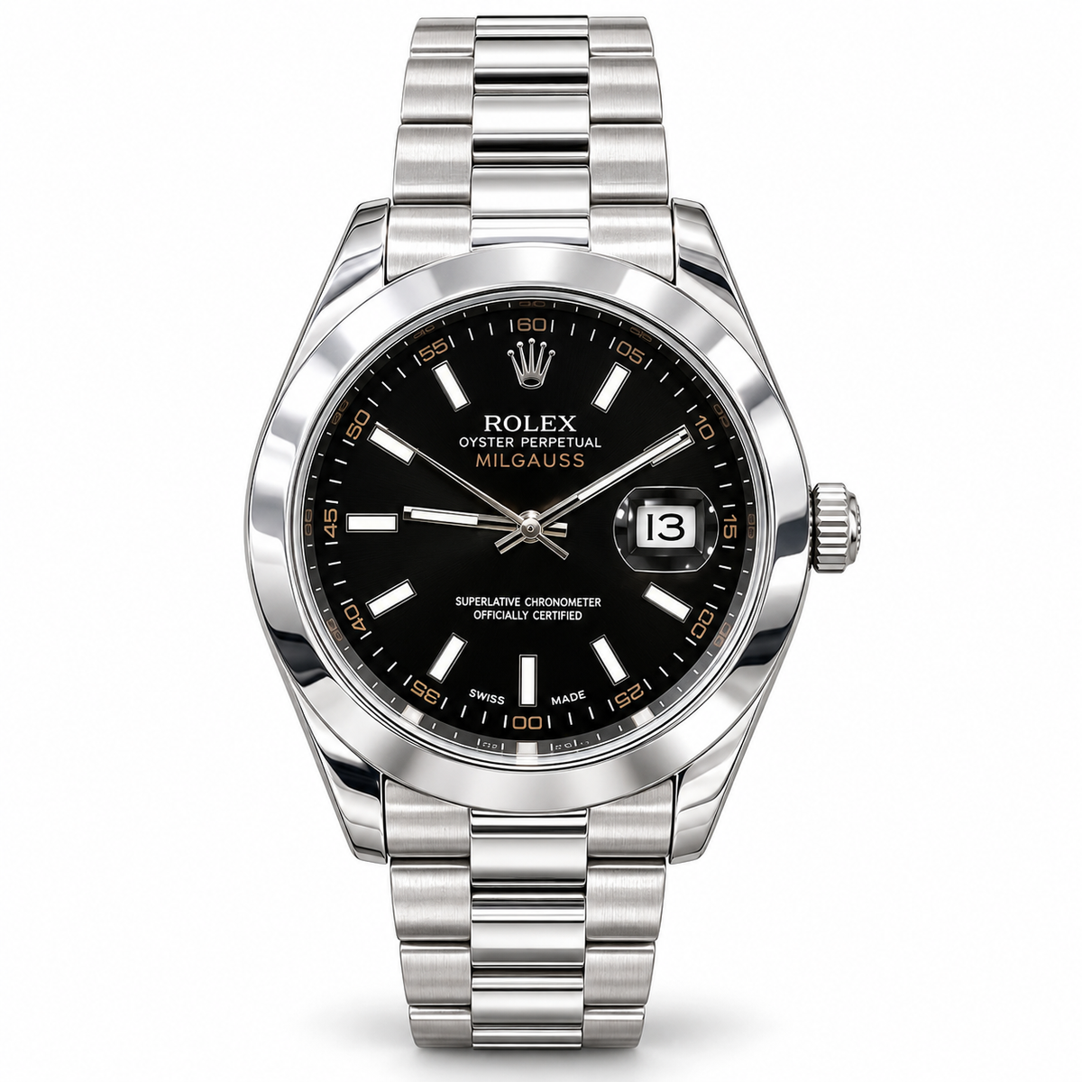 Rolex Classic Men's Watch with Sunburst Dial, Date Display & Metallic Oyster Bracelet (AWRM-00325)