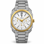 TIMAS Octagonal Quartz Men's Watch with Multi-Subdial Display & Two-Tone Metallic Bracelet (AWTM-00326)