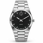 TIMAS Quartz Men's Watch with Horizontal Textured Dial & Metallic Chain Bracelet (AWTM-00330)
