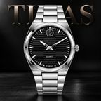 TIMAS Quartz Men's Watch with Horizontal Textured Dial & Metallic Chain Bracelet (AWTM-00330)
