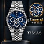 TIMAS Quartz Chronograph Watch with Moon Phase & Jubilee Metallic Bracelet (AWTM-00329)