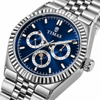 TIMAS Quartz Chronograph Watch with Moon Phase & Jubilee Metallic Bracelet (AWTM-00329)