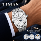 TIMAS Quartz Chronograph Watch with Moon Phase & Integrated Metallic Bracelet (AWTM-00336)