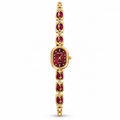 SUNLIFEX Oval Quartz Ladies Bracelet Watch with Gem-Set Links (AWSL-00333)