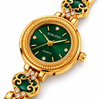 SUNLIFEX Round Quartz Ladies Bracelet Watch with Filigree Crystal Links (AWSL-00332)