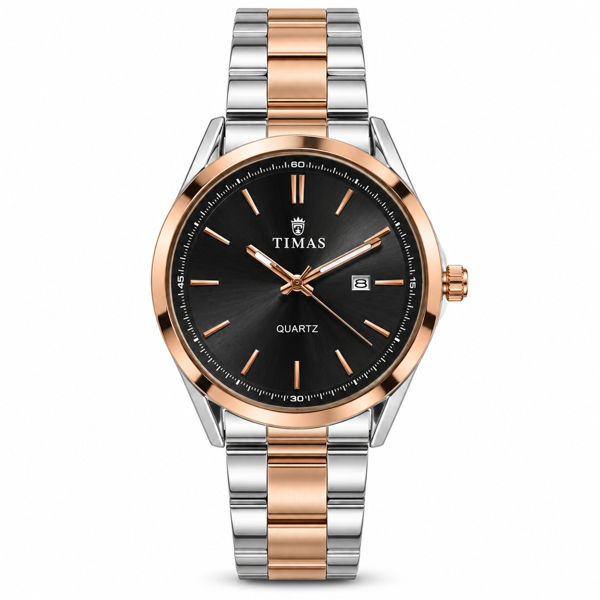 TIMAS Executive Quartz Watch with Sunburst Dial & Date Display (AWTM-00335)