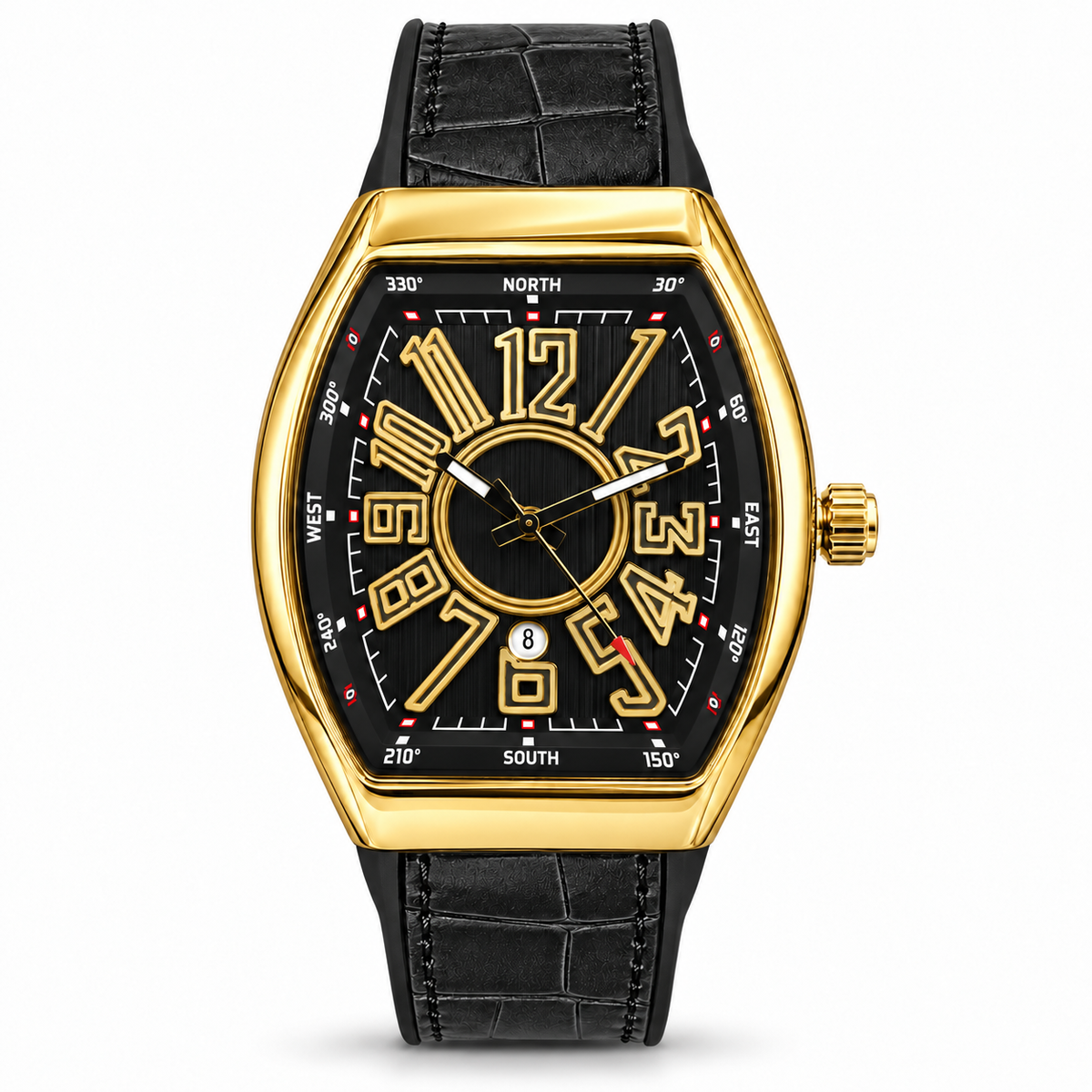 Frank Muller Men's Tonneau Quartz Sports Watch with Textured Dial (AWFM-00338)