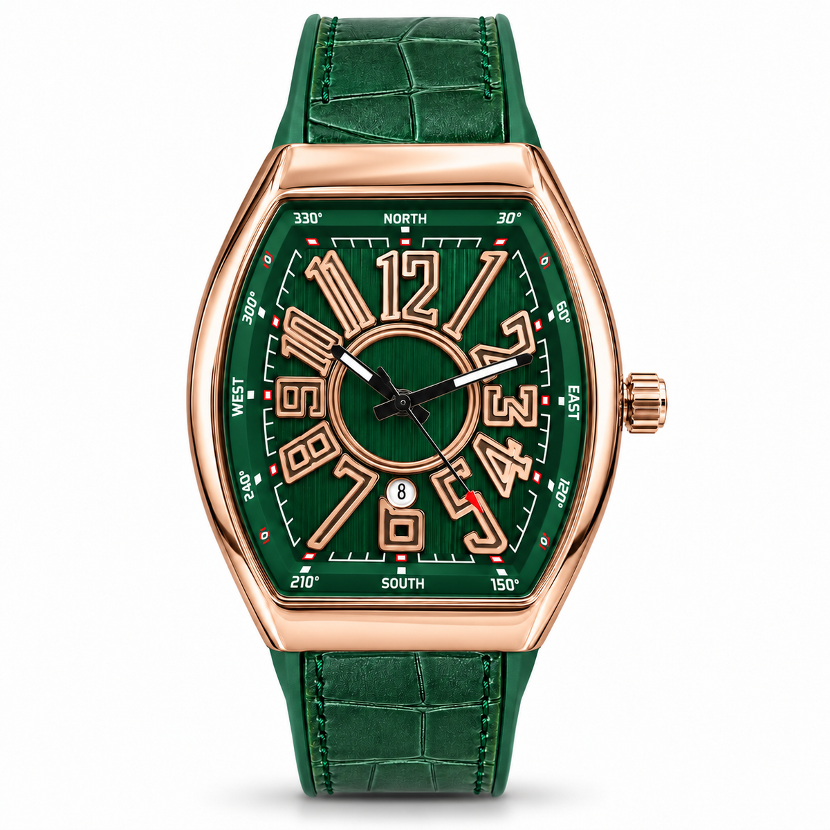 Frank Muller Men's Tonneau Quartz Sports Watch with Textured Dial (AWFM-00338)
