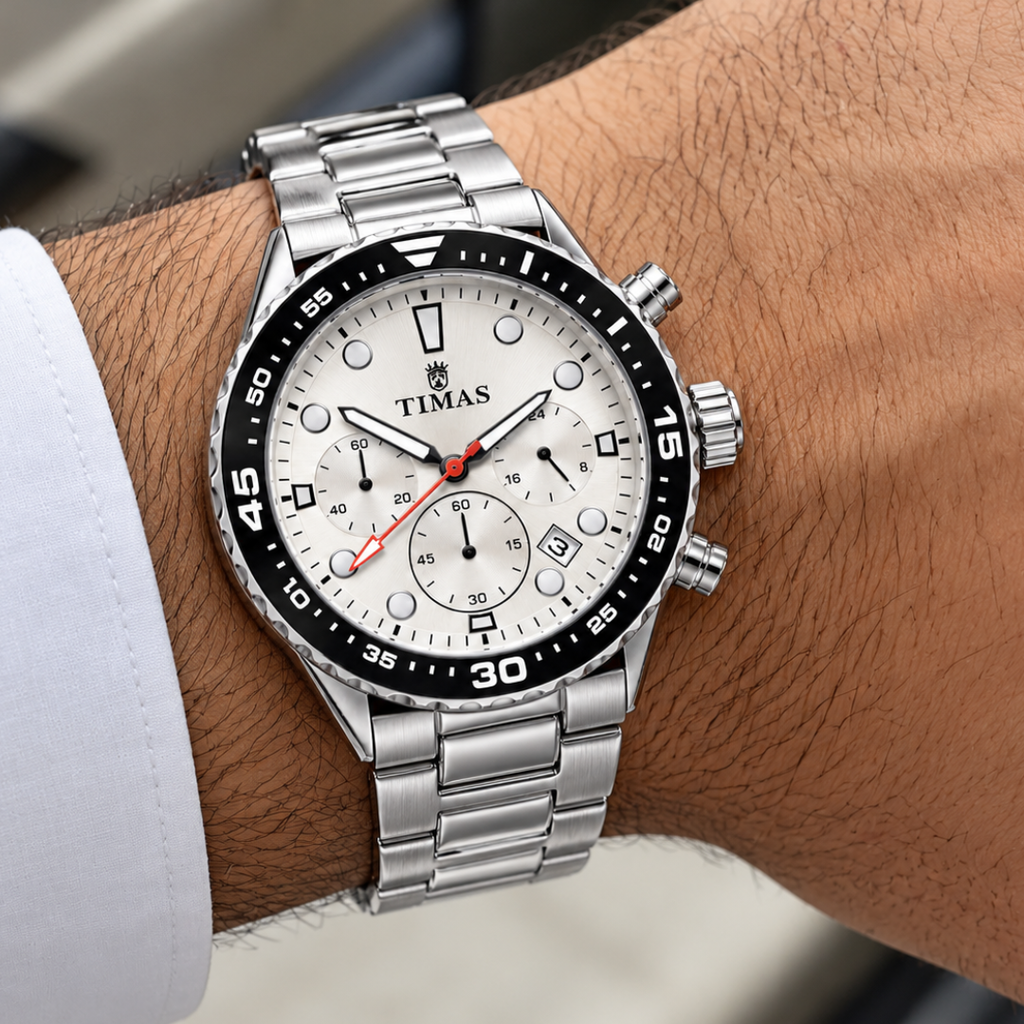 TIMAS Chronograph Quartz Watch with Functional Sub-Dials & Date Display (AWTM-00311)