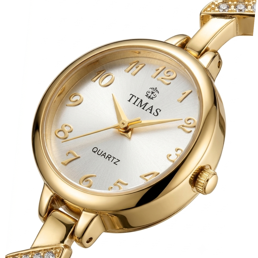 TIMAS Petite Jewelry Edition | Crystal Chevron Bangle-Style Women's Watch (AWTL-00276)