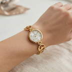 TIMAS Petite Jewelry Edition | Calligraphic Motif Link Bangle Women's Quartz Watch (AWTL-00278)