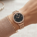 EMPORIO ARMANI Gianni T-Bar Style Edition | Crystal Bezel Two-Tone Women's Quartz Watch (AWEL-00281)