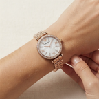 EMPORIO ARMANI Gianni T-Bar Edition | Mother-of-Pearl & Crystal Women's Quartz Watch (AWEL-00282)