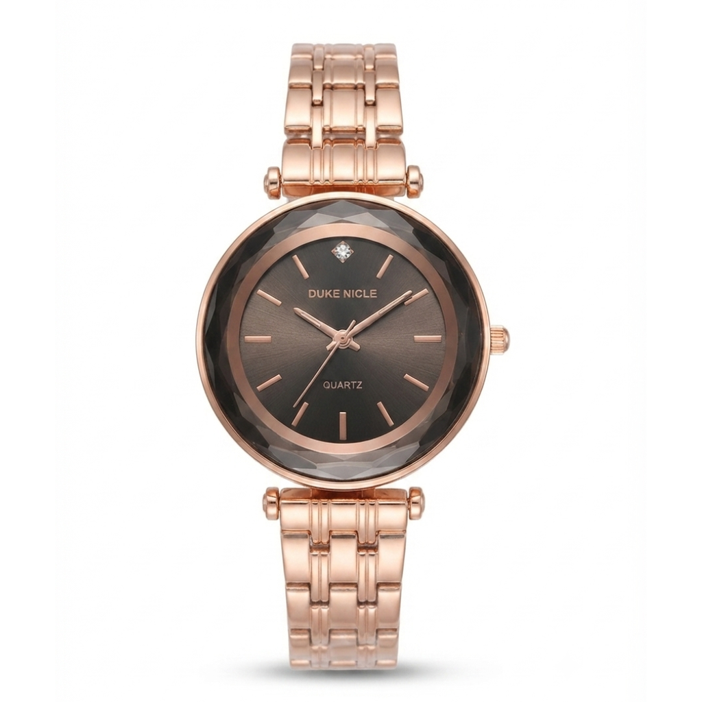 DUKE NICLE Diamond-Cut Glass Edition | Faceted Bezel Women's Quartz Watch (AWDL-00283)