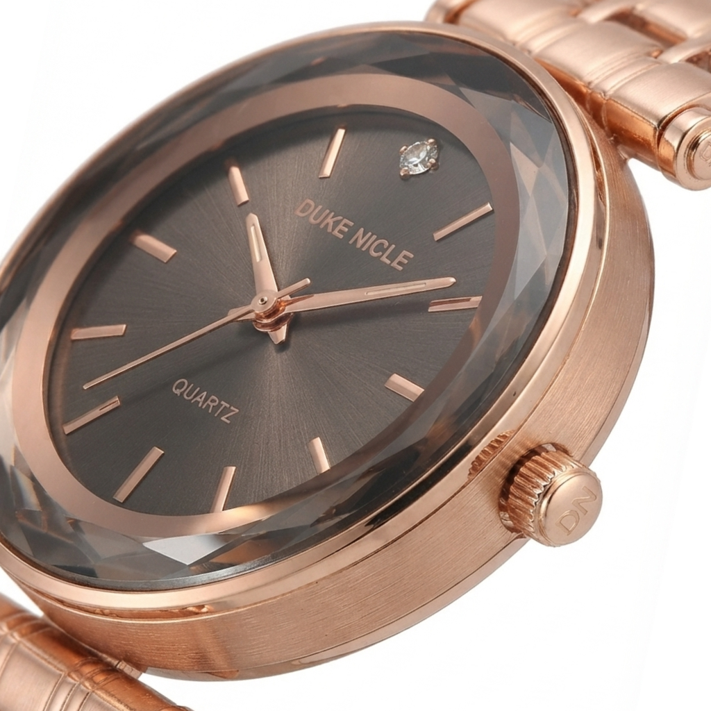DUKE NICLE Diamond-Cut Glass Edition | Faceted Bezel Women's Quartz Watch (AWDL-00283)