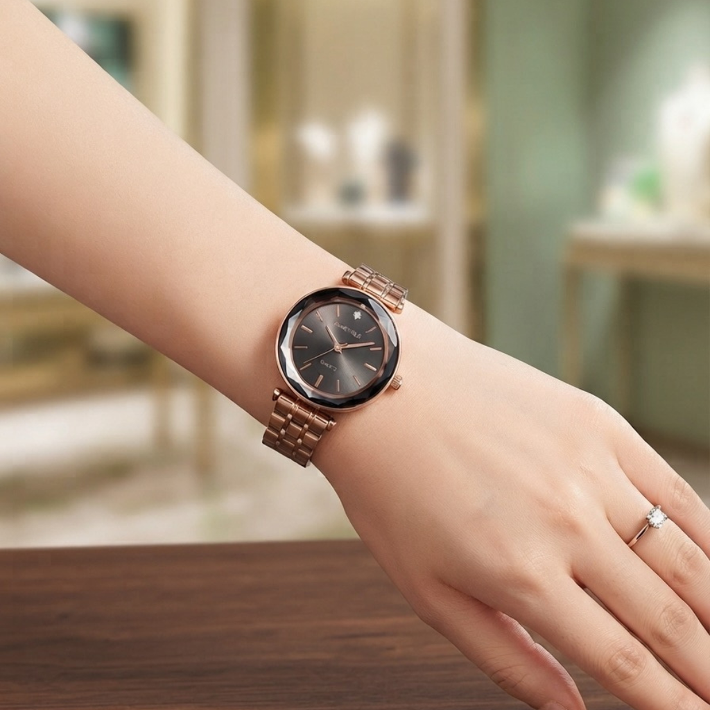 DUKE NICLE Diamond-Cut Glass Edition | Faceted Bezel Women's Quartz Watch (AWDL-00283)