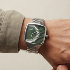 HERVI Gauge-Style Avant-Garde Edition | Curved Cushion Stainless Steel Quartz Watch (AWHM-00284)