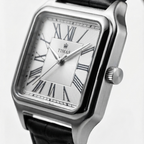 TIMAS Santos-Style Classic Edition | Square Bezel Leather Strap Quartz Watch (AWTM-00285)