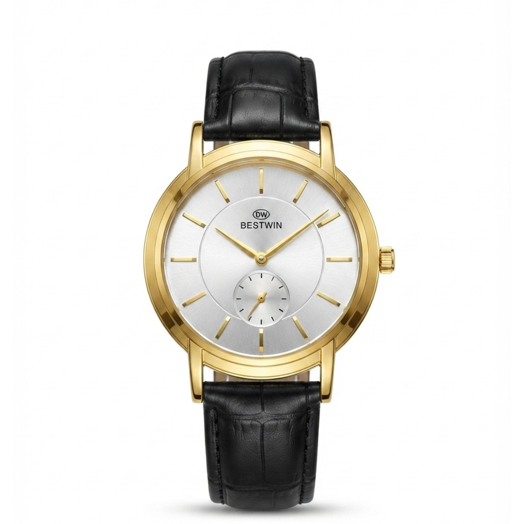 BESTWIN Dawn Seconds Classic Edition | Leather Strap Quartz Watch (AWBM-00286)