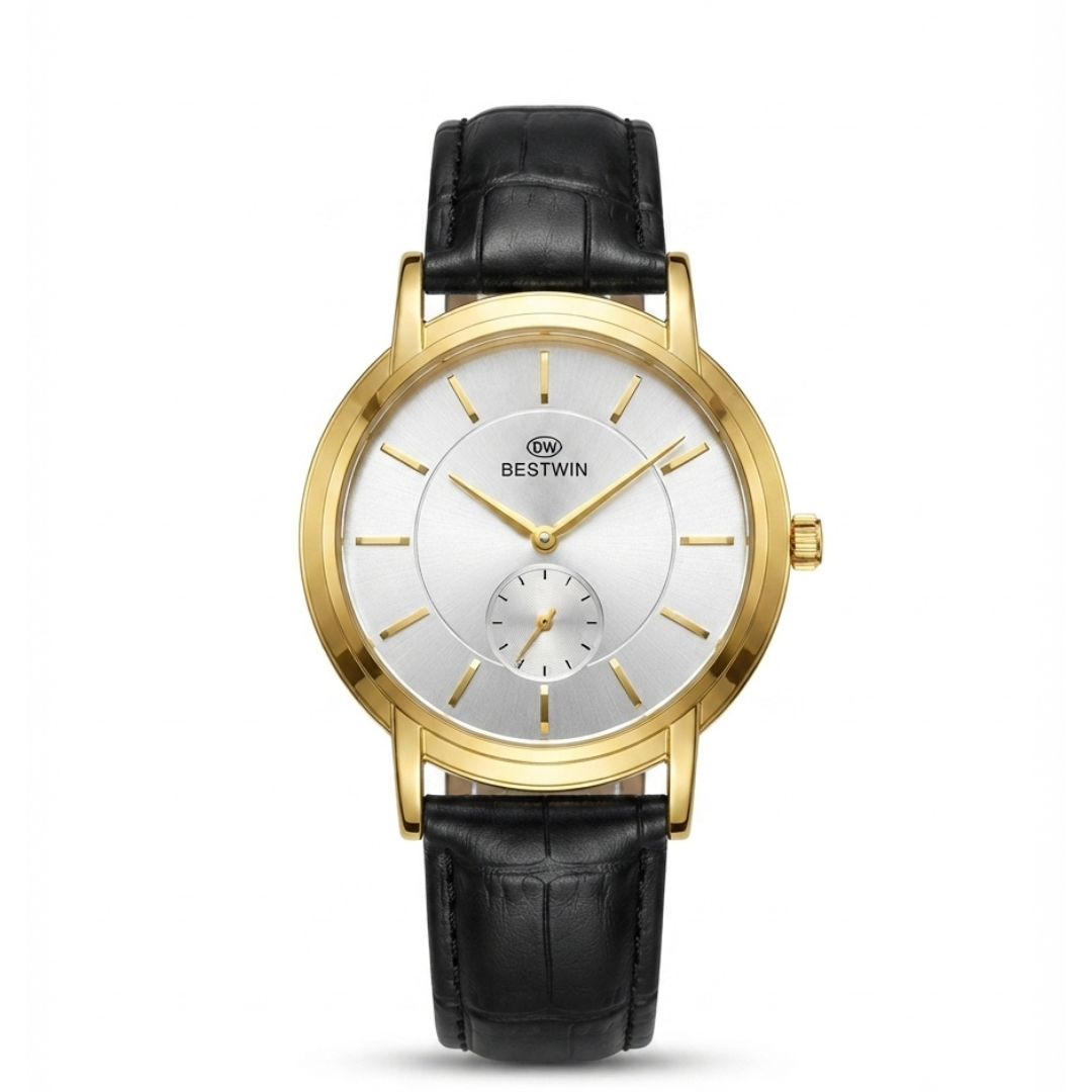 BESTWIN Dawn Seconds Classic Edition | Leather Strap Quartz Watch (AWBM-00286)
