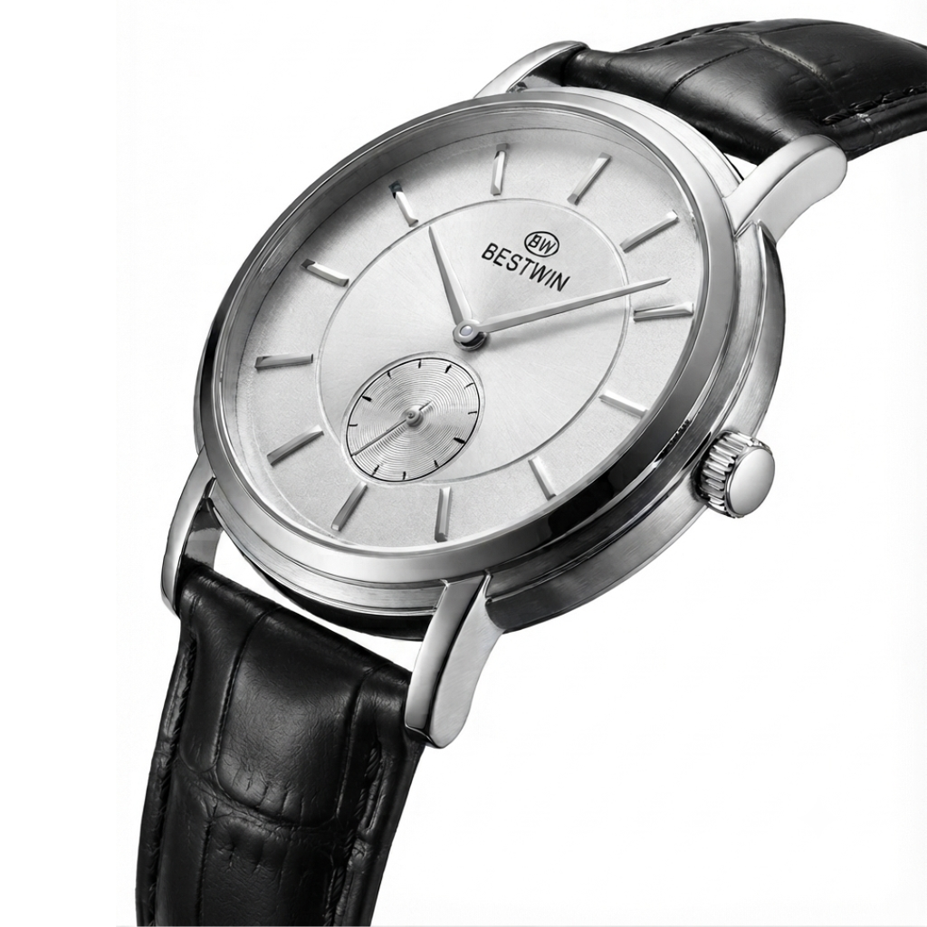 BESTWIN Dawn Seconds Classic Edition | Leather Strap Quartz Watch (AWBM-00286)