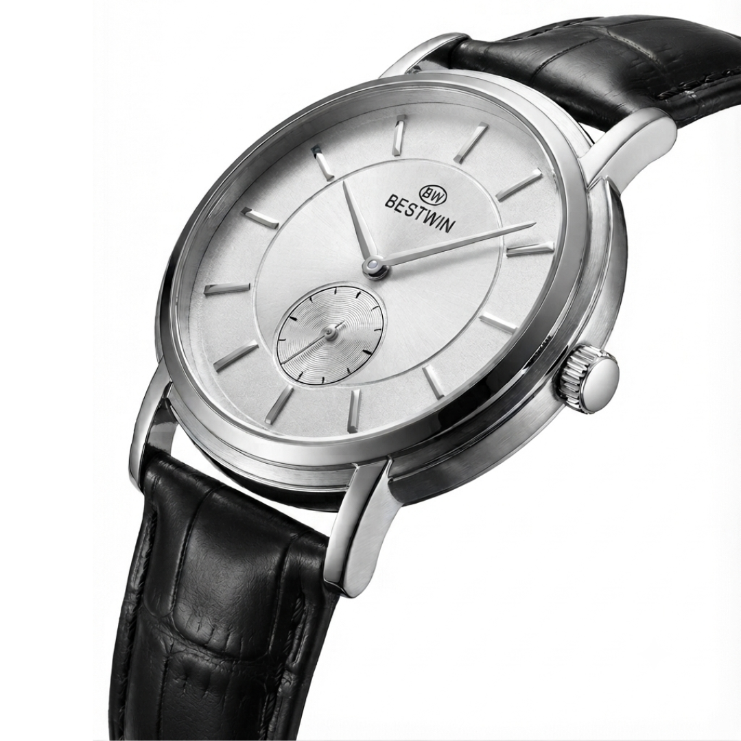 BESTWIN Dawn Seconds Classic Edition | Leather Strap Quartz Watch (AWBM-00286)