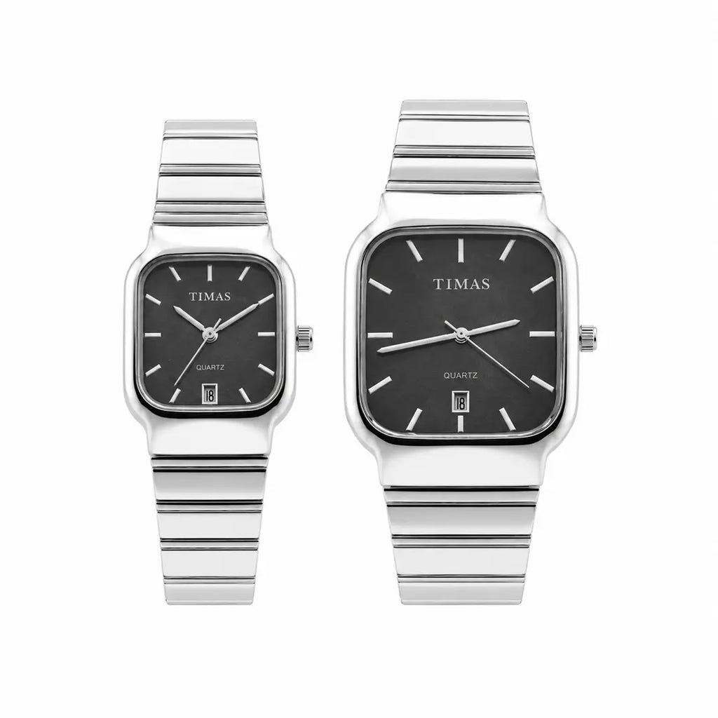 Timas Signature Couple Set | Elegant Square Executive Watches for Men & Women
