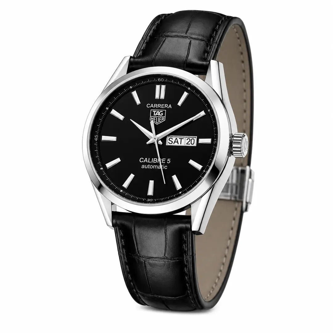 Tag Heuer Carrera Calibre 5 (Quartz Homage) | Classic Executive Watch with Alligator-Grain Leather Strap