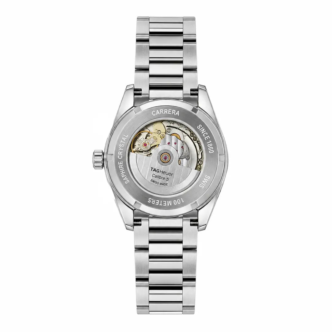 Tag Heuer Carrera Calibre 5 (Automatic Master Copy) | Premium Executive Edition with Stainless Steel Link Bracelet