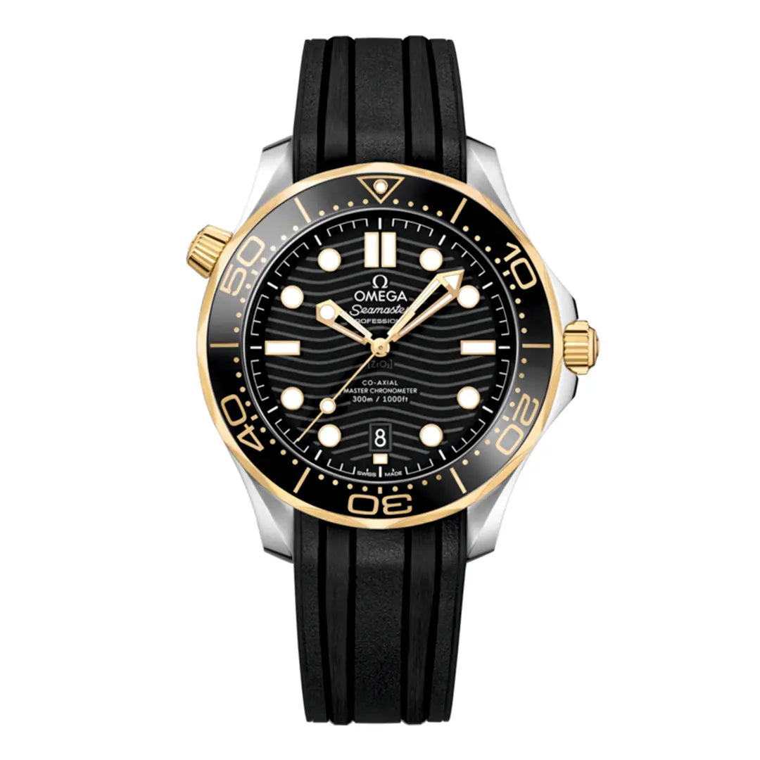 Omega Seamaster (Automatic Master Copy) | Premium Wave Dial with Integrated Rubber Strap