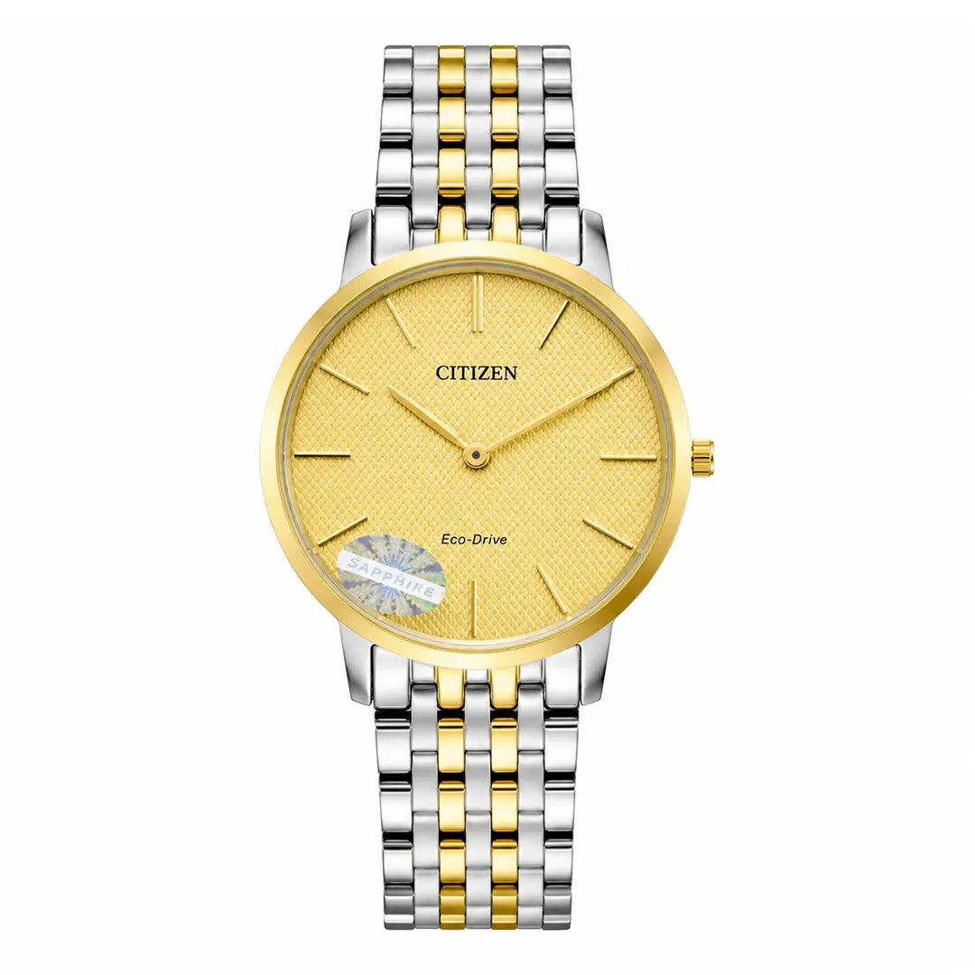 Citizen Eco-Drive Slim Series (Quartz Master Copy) | Premium Textured Dial with Bi-Tonal Link Bracelet