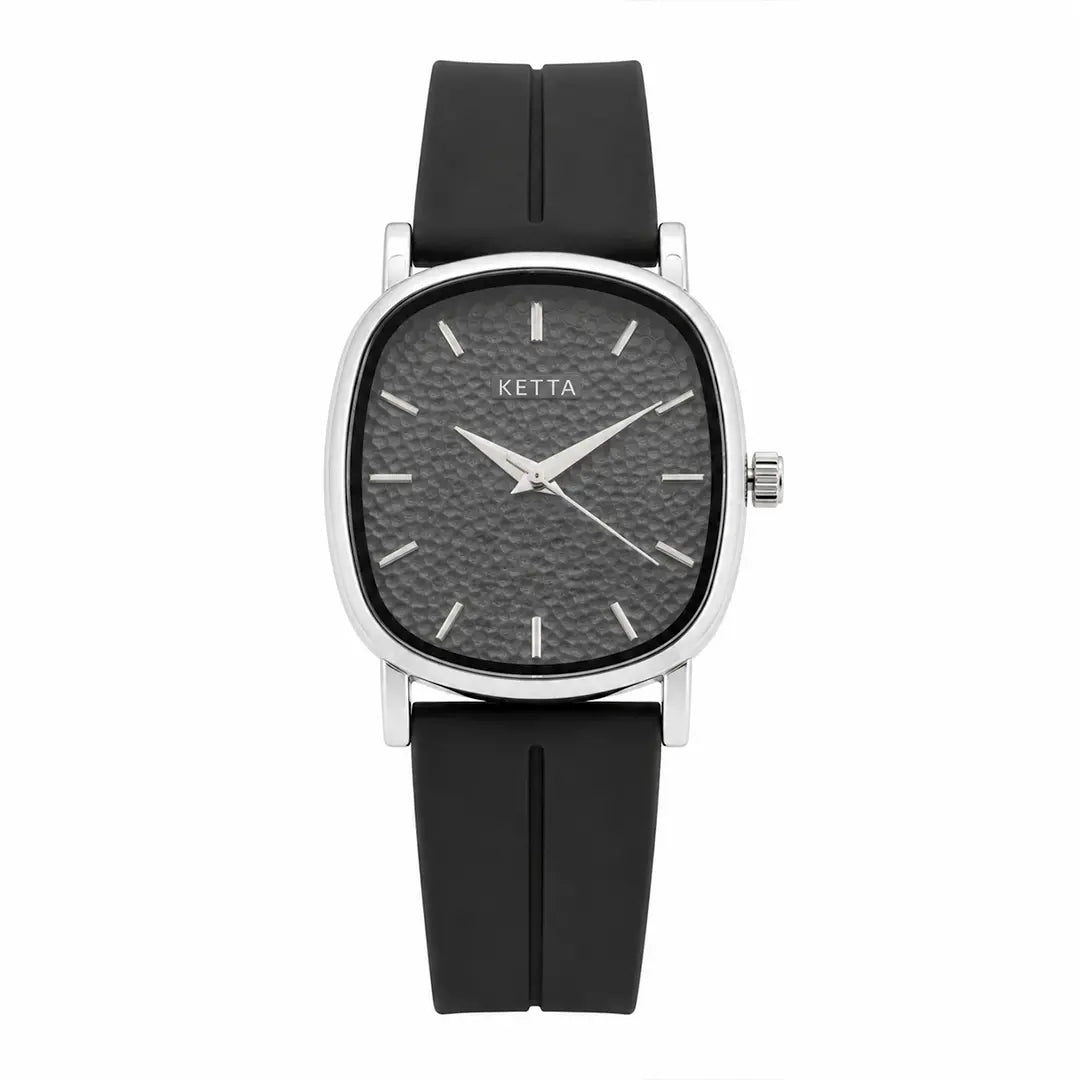 Ketta Horizon Cushion Series | Minimalist Textured Dial with Premium PVC Comfort Strap