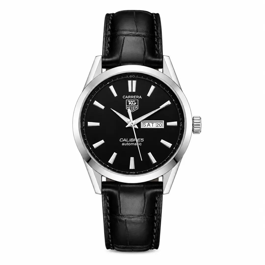 Tag Heuer Carrera Calibre 5 (Quartz Homage) | Classic Executive Watch with Alligator-Grain Leather Strap