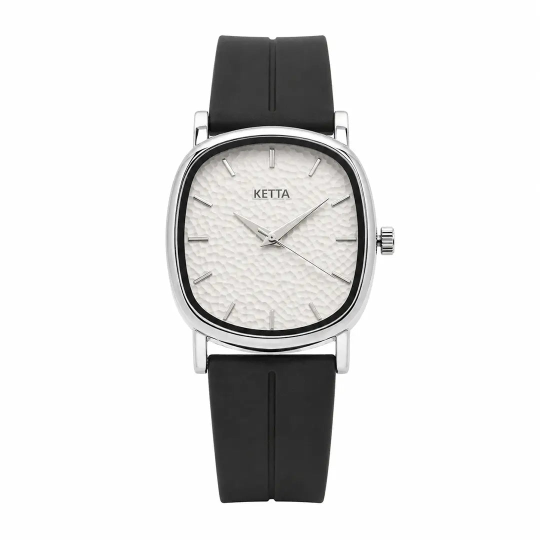 Ketta Horizon Cushion Series | Minimalist Textured Dial with Premium PVC Comfort Strap