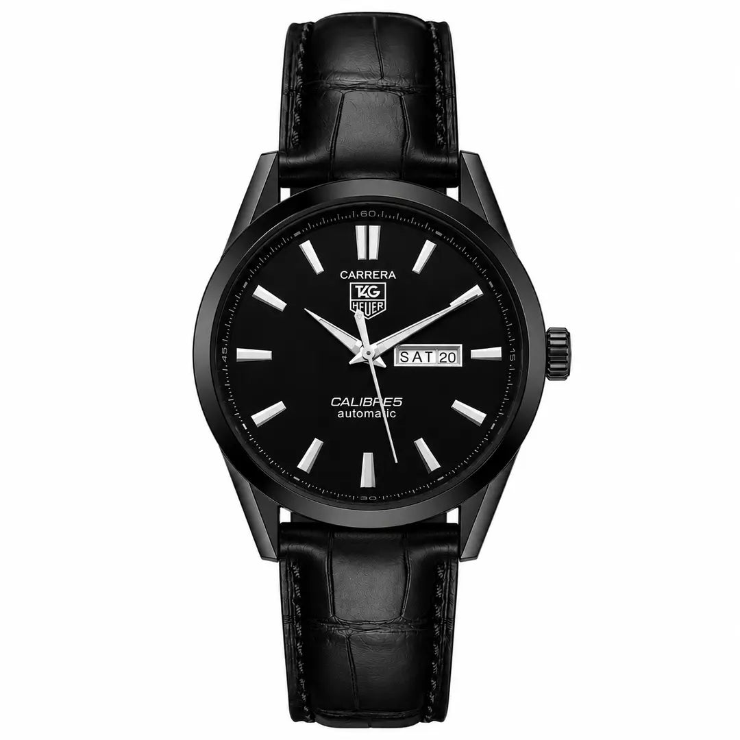 Tag Heuer Carrera Calibre 5 (Quartz Homage) | Classic Executive Watch with Alligator-Grain Leather Strap