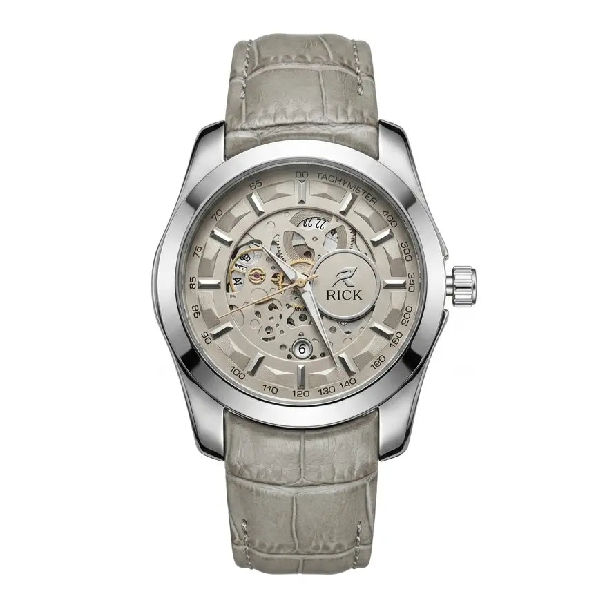 Rick Skeleton Series | Premium Open-Heart Watch With Textured Strap