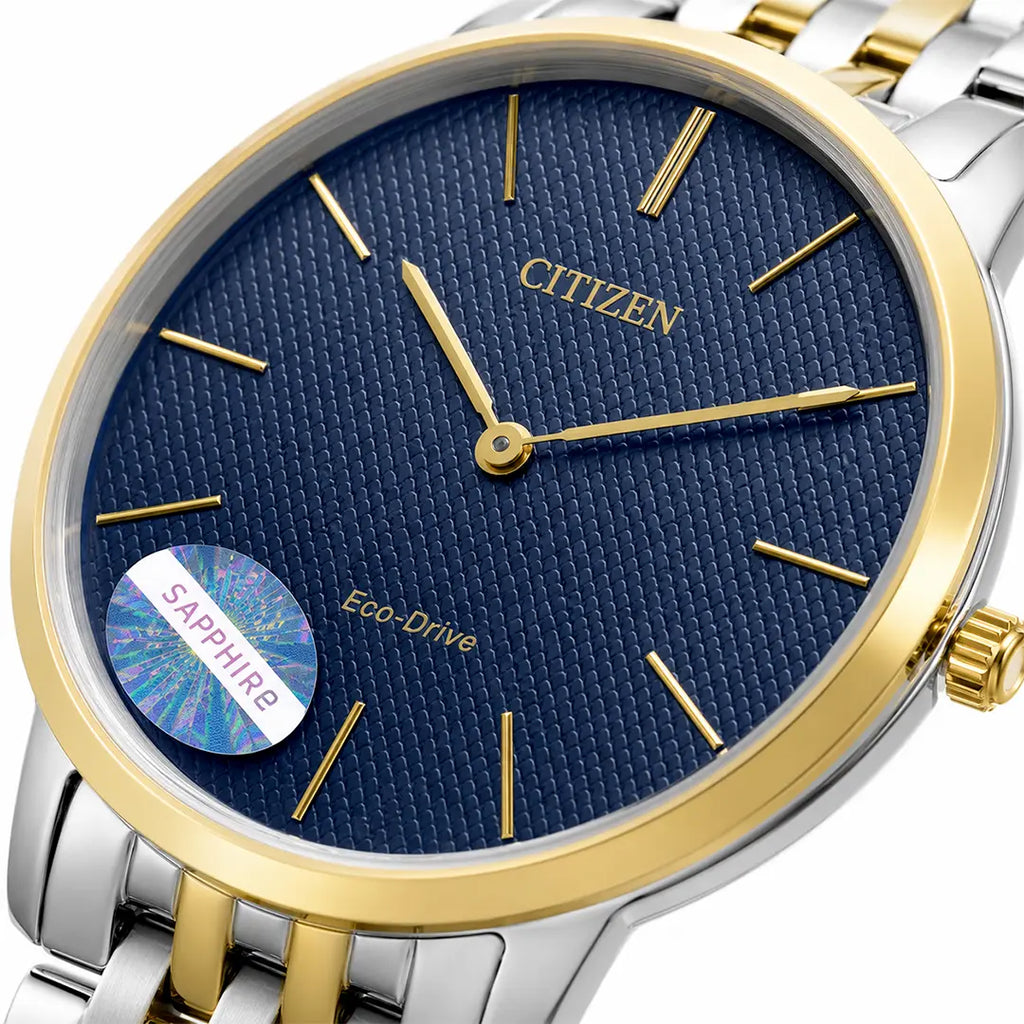 Citizen Eco-Drive Slim Series (Quartz Master Copy) | Premium Textured Dial with Bi-Tonal Link Bracelet