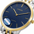 Citizen Eco-Drive Slim Series (Quartz Master Copy) | Premium Textured Dial with Bi-Tonal Link Bracelet