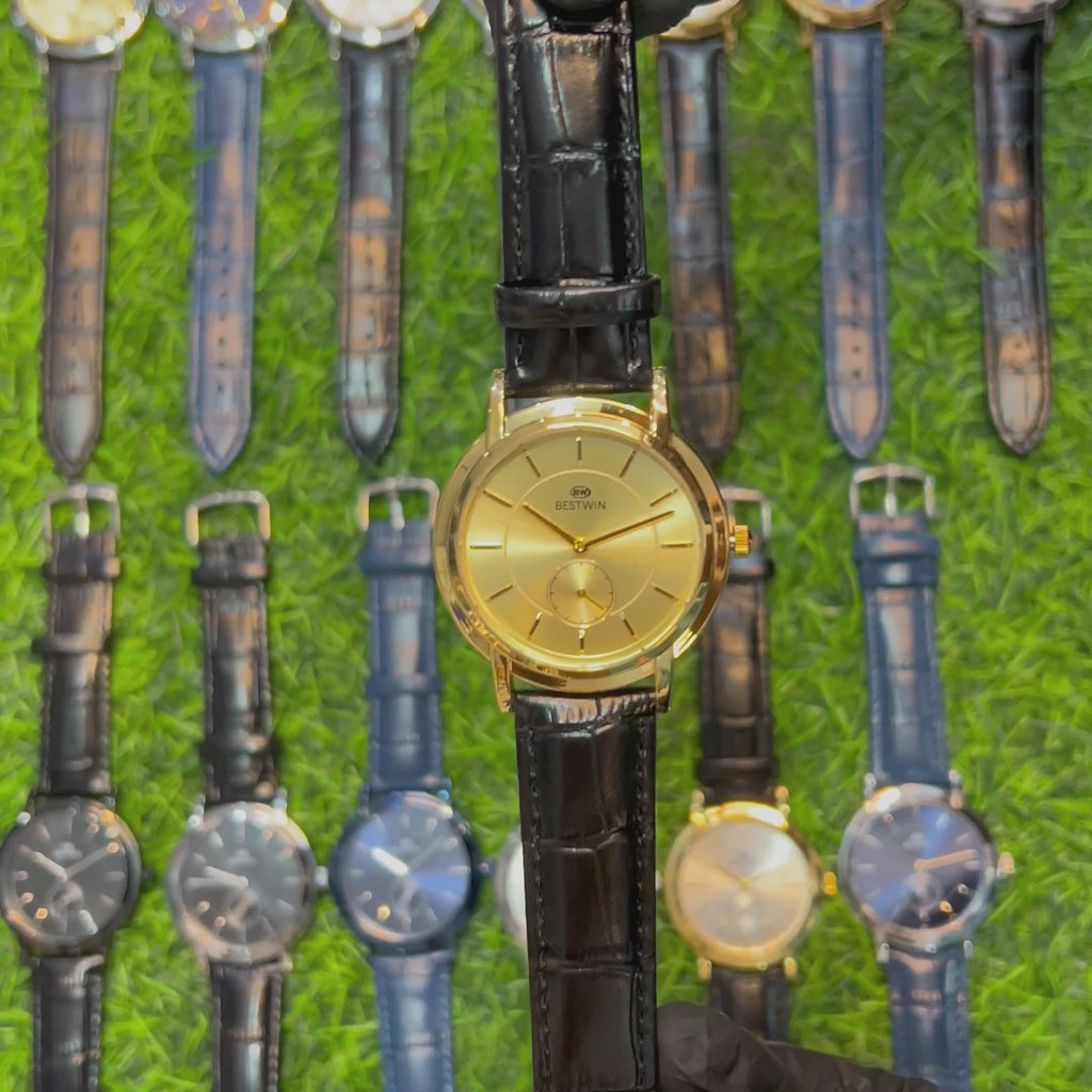 BESTWIN Dawn Seconds Classic Edition | Leather Strap Quartz Watch (AWBM-00286)