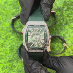Frank Muller DENVOSI Luxury Tonneau Edition | Crystal Pave Bezel & Compass Dial Quartz Watch (AWDM-00287)